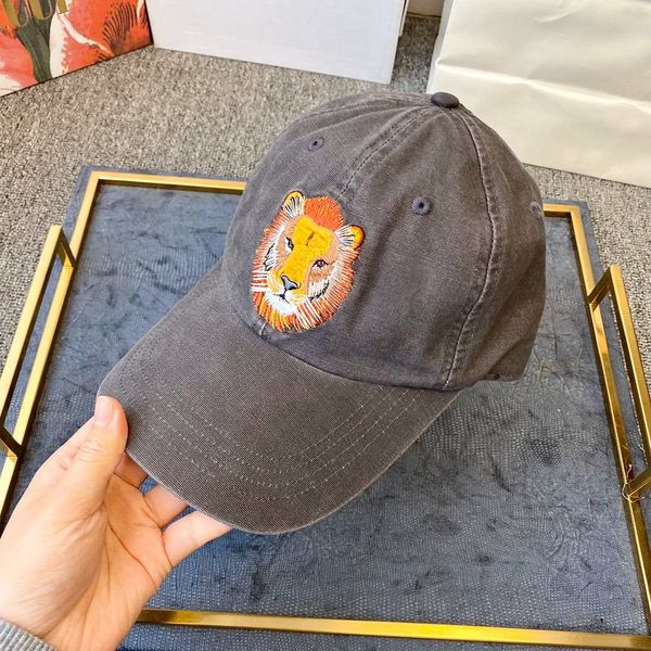 

lion head embroidery baseball cap ball caps for man woman adjustable street hat beanies highly quality4, Blue;gray