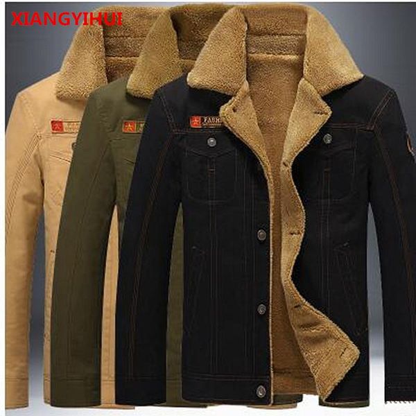 

brand quality jacket men jacket windproof army thick warm winter outwear male bomber add wool cotton men m-5xl, Black;brown