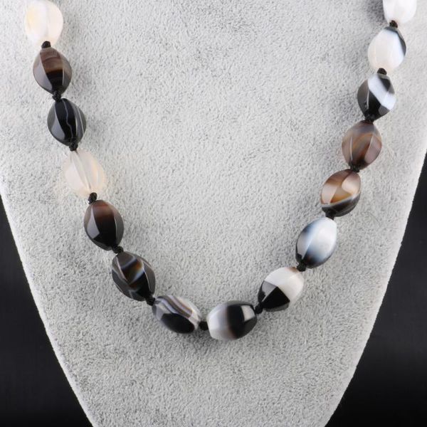 

pendant necklaces fashion natural stone 23 color 10x14mm agates necklace quartz jewelry gift, Silver