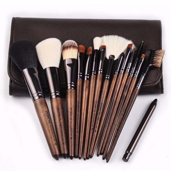 

outdoor zoreya 15pcs walnut wood make up set foundation brushes cosmetic brush tool kit eyebrow eyeliner eyeshadow conce 1 nzo4k