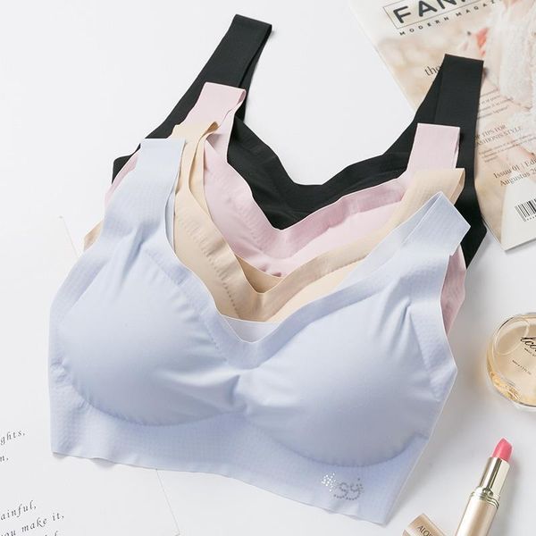 

seamless bra fitness candy color women underwear gathers -proof thin pad push up bra female intimate bralette lingerie1, Red;black