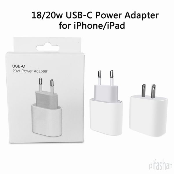 

20w pd fast charging us eu plug wall charger usb type-c port adapter for iphone 8 plus xs xr 11 12 pro max