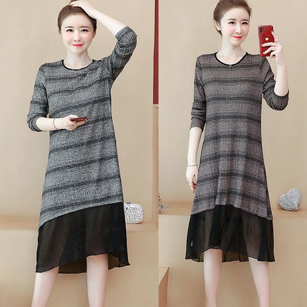 

Large Plus Size Wearing Blouses Lap Strip Knit Thin Ocasional Malware Released As Women Fgvu, Black;gray