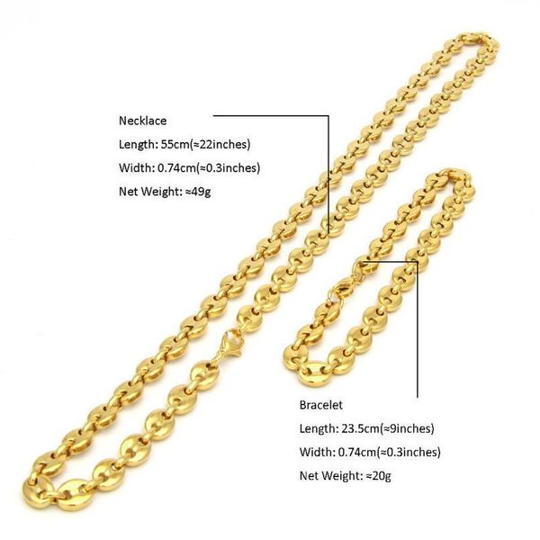 

hip hop men's stainless steel bracelet punk wind coffee bean bracelet women fashion bracelet chain jlltbo, Black