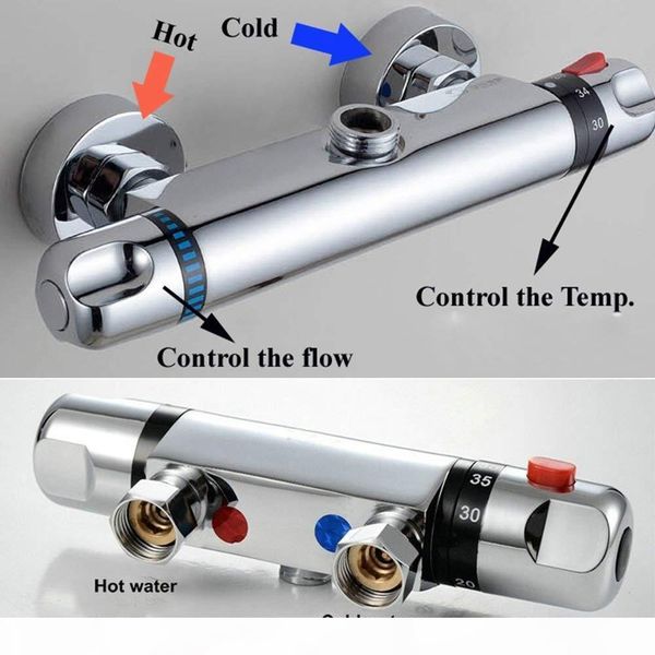 

термостатический смеситель для душа бар клапан хромированная анти scald tap душевые комплекты деталей hotcold термостатический смесительный
