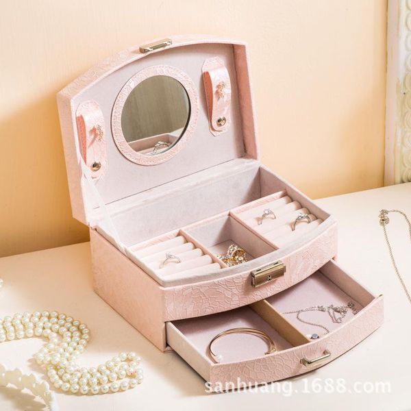 

листья pailly pu кожаные ювелирные изделия организатор двойной ящики украшения подарочные коробки для украшения ювелирные изделия высококаче