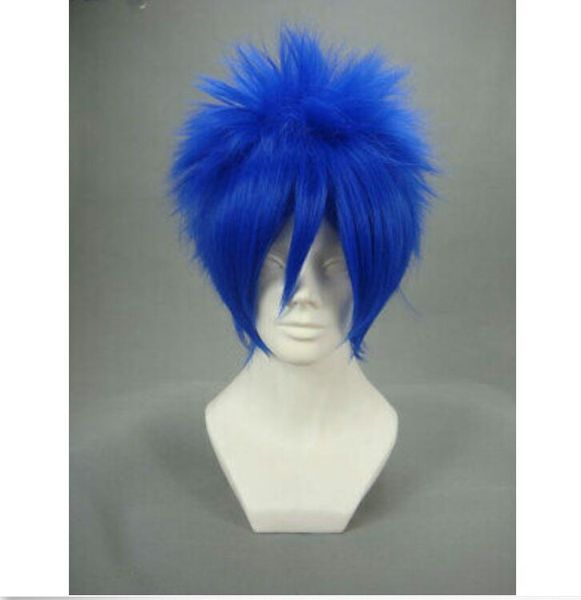 Wig short tousled azul 30cm, cosplay vocaloid kaito