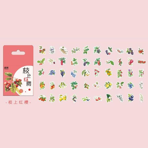 

50pcs box green plant flowers stickers set patterns cute for decoration collage album school scrapbooking stationery sticker wmtfhp