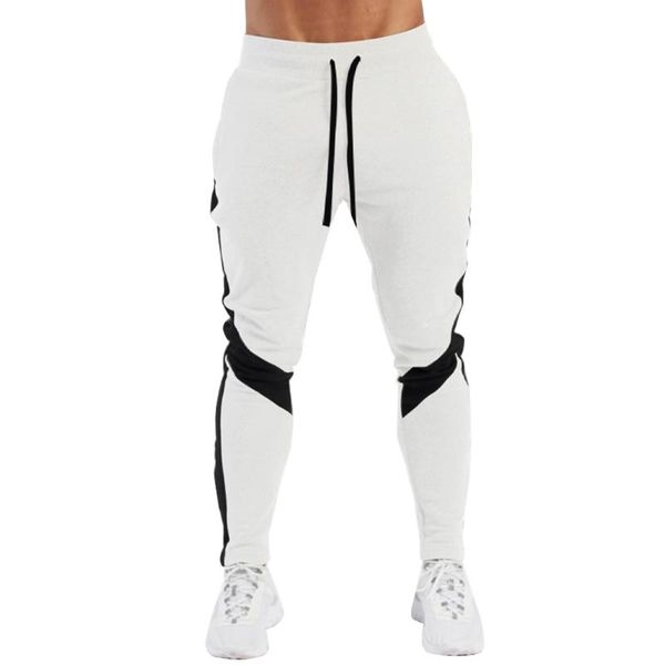 

running pants thick warm men sport color patchwork lace up mid waist strentch trousers plus size fitness casual jogging, Black;blue