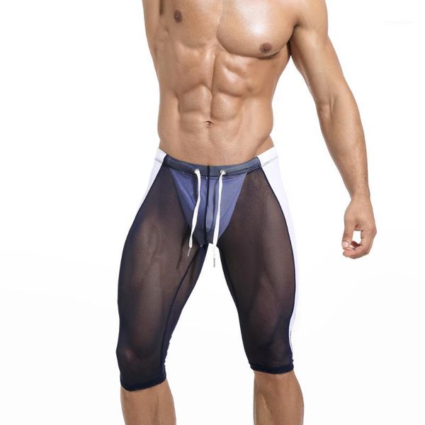 

men's beach summer compression shorts mesh transparent short leggings joggers quick-drying skinny fitness riding shorts men1, White;black