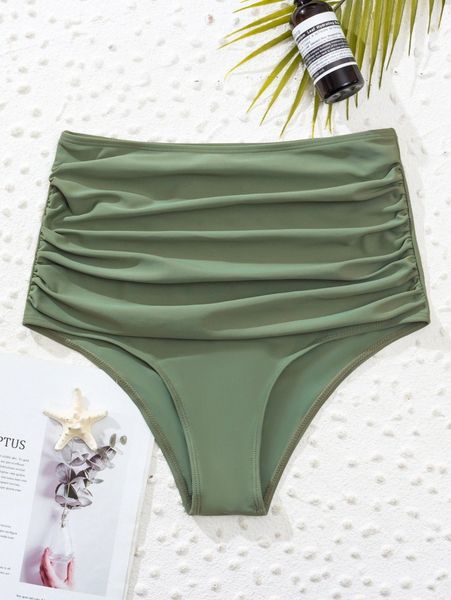 

ruched high waisted bikini bottom a6vk#, White;black