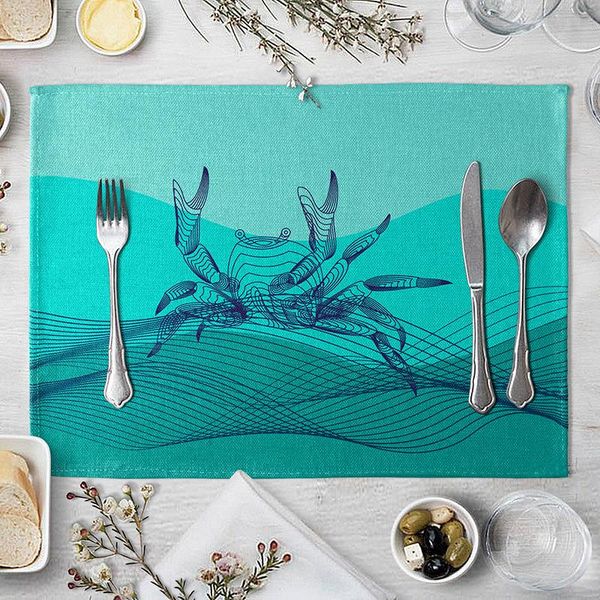 

ocean pattern table mat seahorse dolphin starfish placemat drink coaster cotton linen pads cup mats home decor f wmtvmb