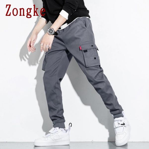 

zongke штанах мужчины японский уличная брюки мужские брюки joggers sweatpants фитнес одежда harajuku hip hop 5xl 2020, Black