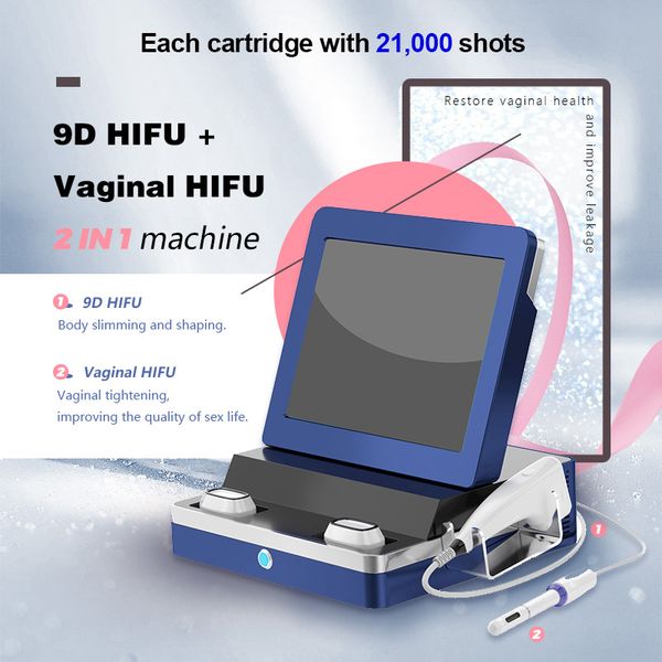 

9d 2 in 1 hifu face lift high intensity focused ultrasound wrinkle removal hifu vaginal tightening machine beauty salon equipment