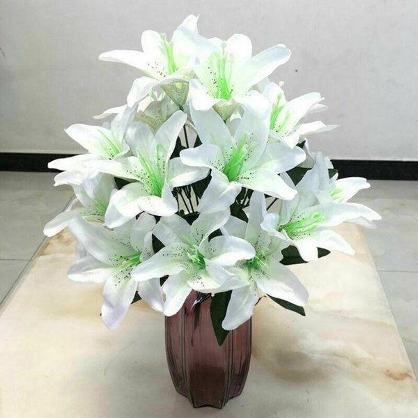 

decorative flowers & wreaths 10 heads silk perfume lily fresh style desk ornaments artificial home decor wedding romantic props