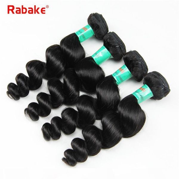

rabake 3 4 pcs wholesale brazilian loose wave virgin hair bundles deals 100% unprocessed loose wave brazilian virgin human hair weave bundle, Black