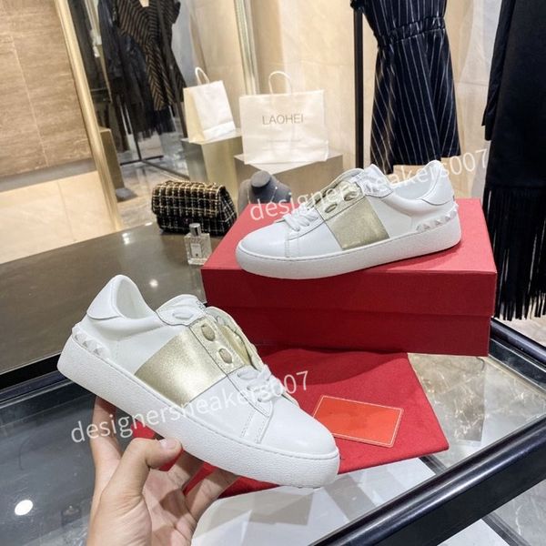 

new fashion mens women leather breathable shoes open low sports sneakers yh200906, Black