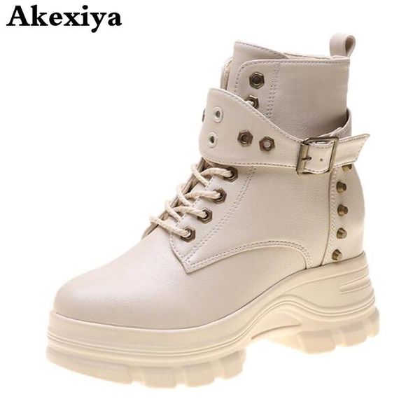 

boots rivet womens ankle platform shoes high heels chunky heel gothic black leather lady drop ship