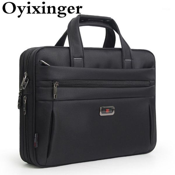 

oyixinger men's business briefcase oxford handbag for 15.6inch lapwaterproof bags for male a4 document storage1