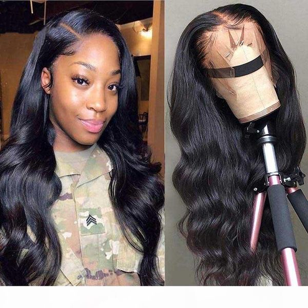 

human hair body wave 360 lace frontal wigs advanced bleached knots 180% deep density body wave brazilian hair wigs for black women, Black;brown