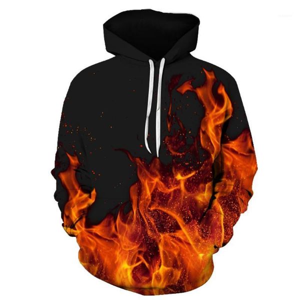 

hoodies men's sweatshirt harajuku new fashion flame 3d printed autumn spring long sleeve hooded streetwear pullovers moletom new1, Black