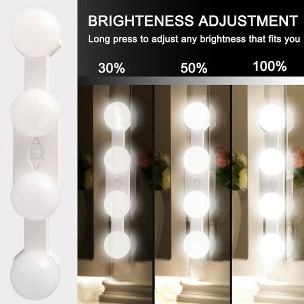 

wall lamp super bright 4 led bulb hollywood vanity mirror light makeup lights cordless usb cosmetic lighted dressing table
