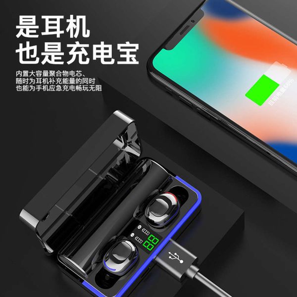 

w12 wirels bluetooth headset with new t ears in ear touch digital display running lamp and power bank