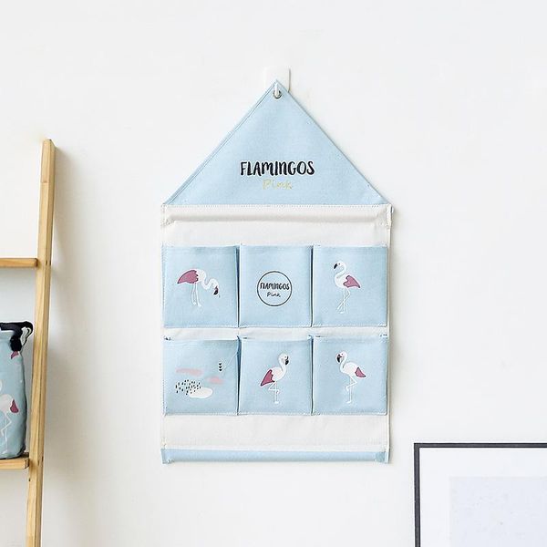 

wall-mounted storage bag, multifunctional folding hanging sundries bag 6 pockets