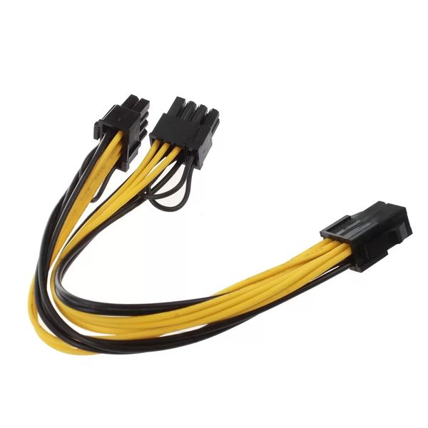 10 pz Modulo da 6 Pin a Doppio PCI-E PCIe 8 Pin (6 + 2 Pin) Cavo di Alimentazione a Nastro Cavo 20 cm 20 cm per Thermaltake Tt 650 W0163 PS