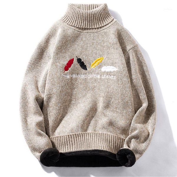 

turtleneck sweater men autumn winter warm thick knitted pullover high neck casual long sleeve slim fit fashion knit sweater men1, White;black