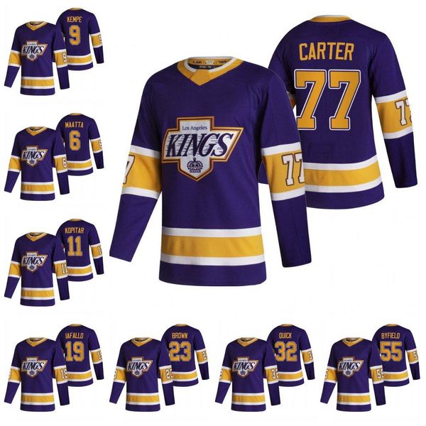 

la los angeles kings 2021 reverse retro jersey anze kopitar dustin brown iafallo doughty campbell kovalchuk carter jonathan quick toffoli, Black