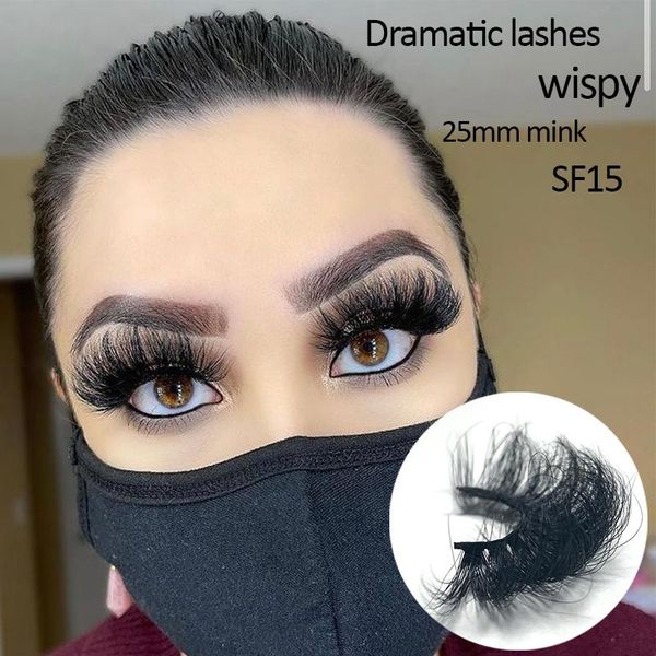 

false eyelashes mikiwi sf fluffy mink lashes make up eye 100% cruelty eyelashe 25mm dramatic thick volume natural