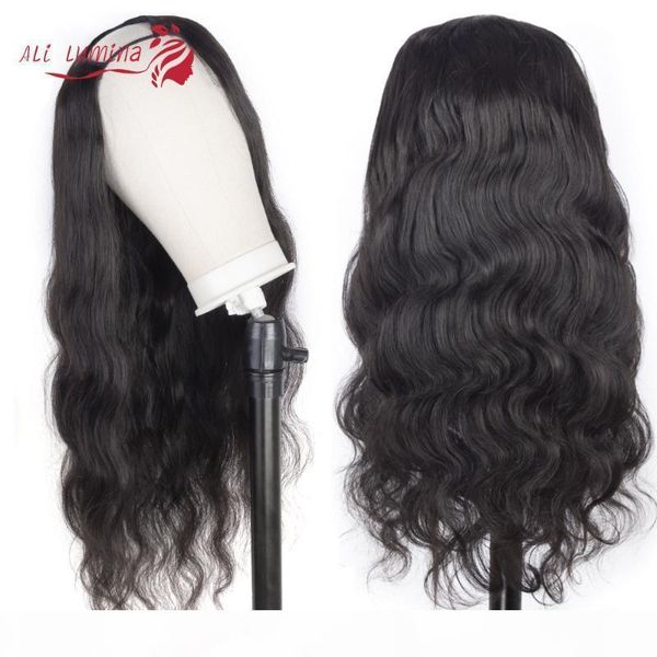 

u part wig human hair 150 density glueless human hair wigs 10a brazilian remy body wave can be permed & dye, Black;brown