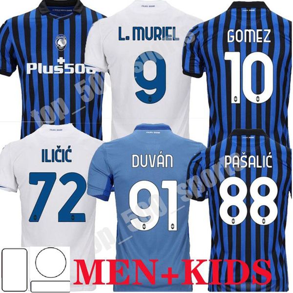 

atalanta soccer jerseys 20 21 gomez .muriel ilicic 2020 2021 pasalic football shirt new home away third men kids kit de roon duvan uniform, Black;yellow