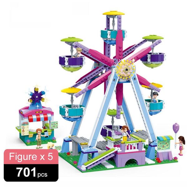 

new city friends series amusement park ferris wheel model building blocks bricks playground toys for children girls toy gifts wmtyzu