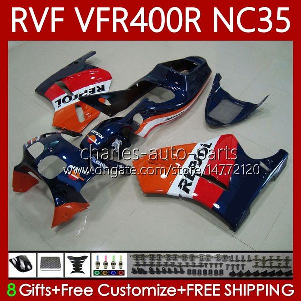 Bodys Kiti Honda RVF400R VFR400 R N35 V4 VFR400R 94-98 80NO.56 RVF VFR 400 RVF400 REPSOL BLUE R 400RR 94 95 96 97 98 VFR400RR VFR 400R 1994 1995 1996 1997 1998 PERSERING