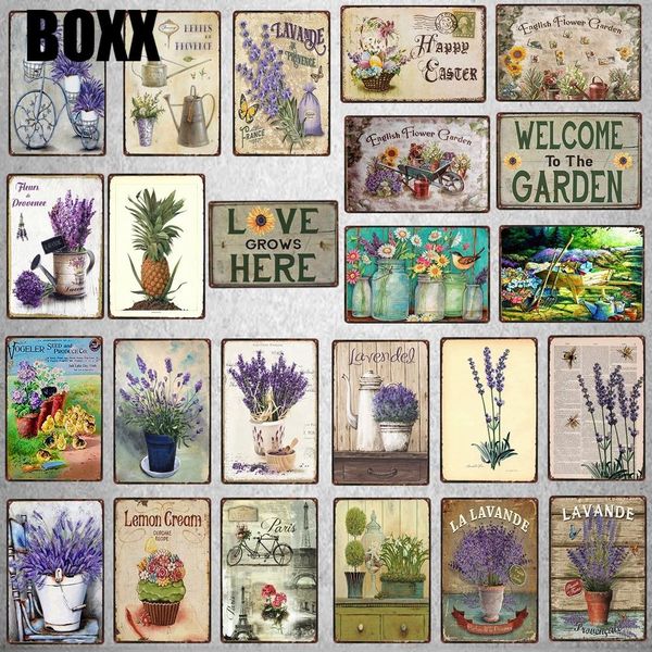 

welcome to the garden decorative signs plaque metal vintage wall bar home art retro farmhouse decor 30x20cm art decoration