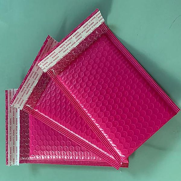 

10 шт. пузырьковые рассылки для мягких конвертов горячие розовые выщелышки полиэтилерные доставки подарок самоуверенности конверт мешки почт