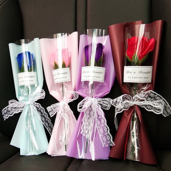 

new product single rose soap flower soap flower valentine's day gift carnation rose flower