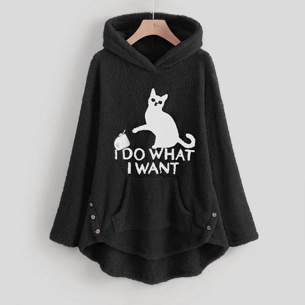 2021 frauen Street Hip Hop Sweatshirt Lustige Katze Hoodie Baumwolle Herbst Pullover Tops