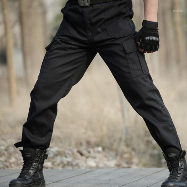 

spring autumn cargo pants men security pants training pant multi-pocket overalls men's workwear tactical pantalones hombre1, Black