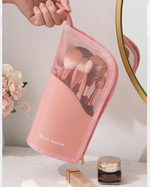 

fashion makeup storage bags for women make up brush bucket portable cosmetic storage case simple travel waterproof purse design1