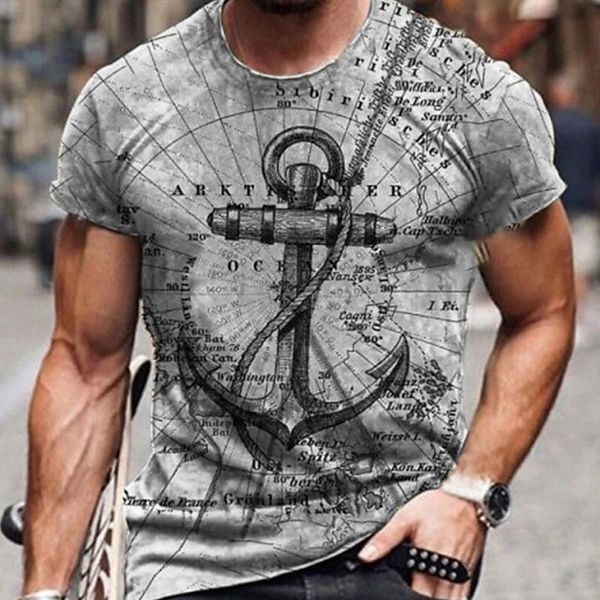 

men's tee t shirt shirt 3d print graphic rudder plus size crew neck casual daily short sleeve basic designer slim fit big and tall blu, White;black