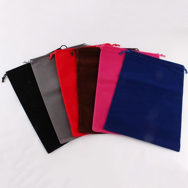 

gift wrap 10pcs/lot 20*30cm customized logo mixed-color printed wedding velvet drawstring pouch packing bags christmas storage bag