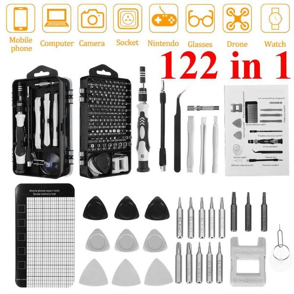 

professional hand tool sets 122 in 1 screwdriver set magnetic bit lapmobile phone repair kit electronic equipment