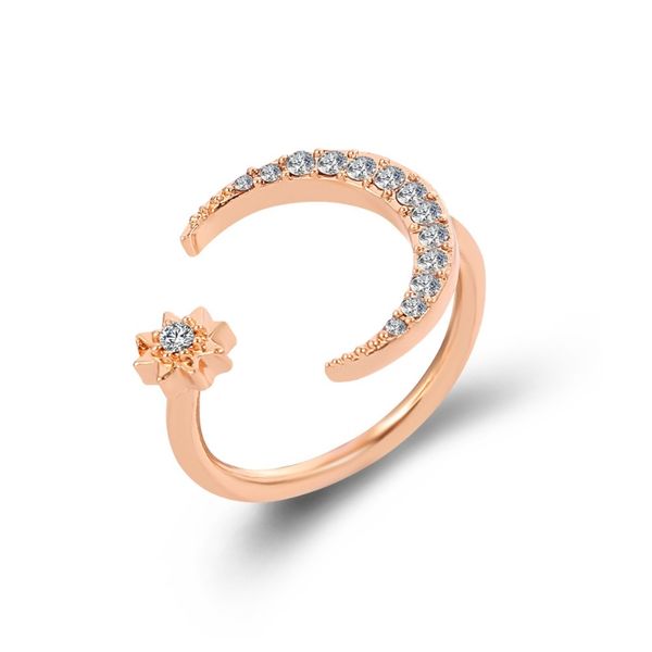

горячая распродажа crescent moon ring мода луна и звезды кольцо фолк-заказ звездное луное кольцо горячие продажи sqcopn, Golden;silver