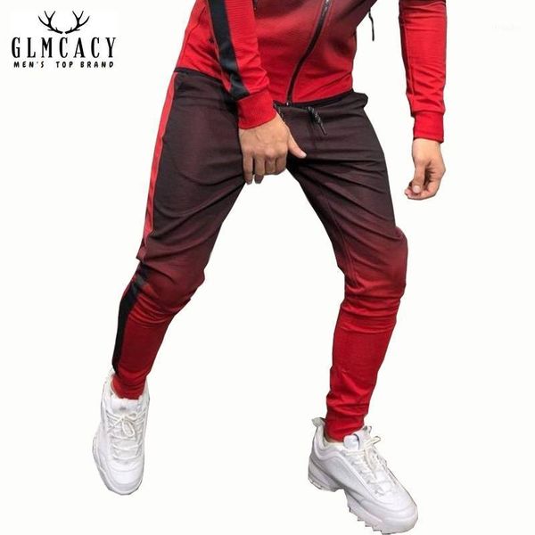 

men's pants mens casual elastic waist striped athletic sports sweatpants color running jogger pants1, Black