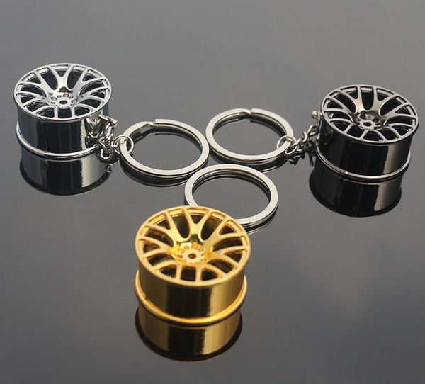 

wheel new rim model keychain arrival round keyrings car keychain with zinc alloy, Slivery;golden
