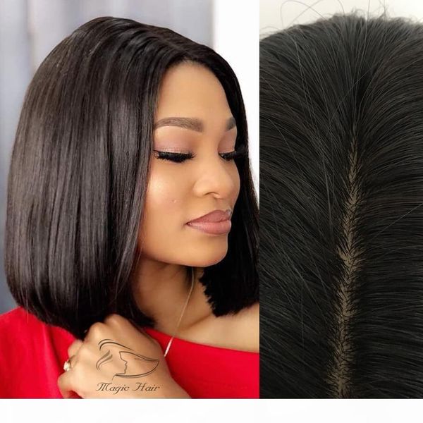 

short human hair bob wigs brazilian lace front human hair wigs for black women remy straight 130% 4x4 silk base closure wig, Black;brown