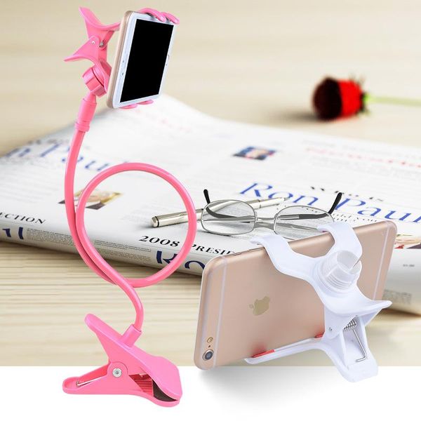 

universal mobile phone tablet lazy stand, curved multifunctional double clamp bedside stand base, mobile phone stand accessories